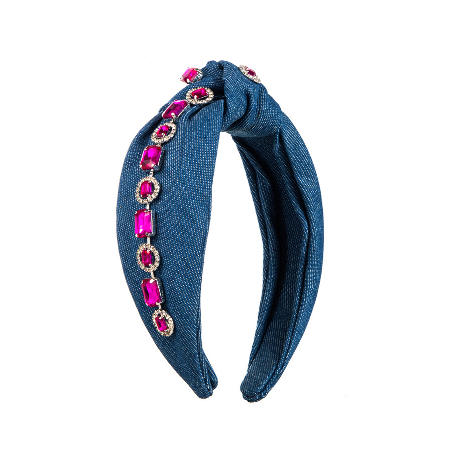 Baroque Rhinestone Denim Knot Headband