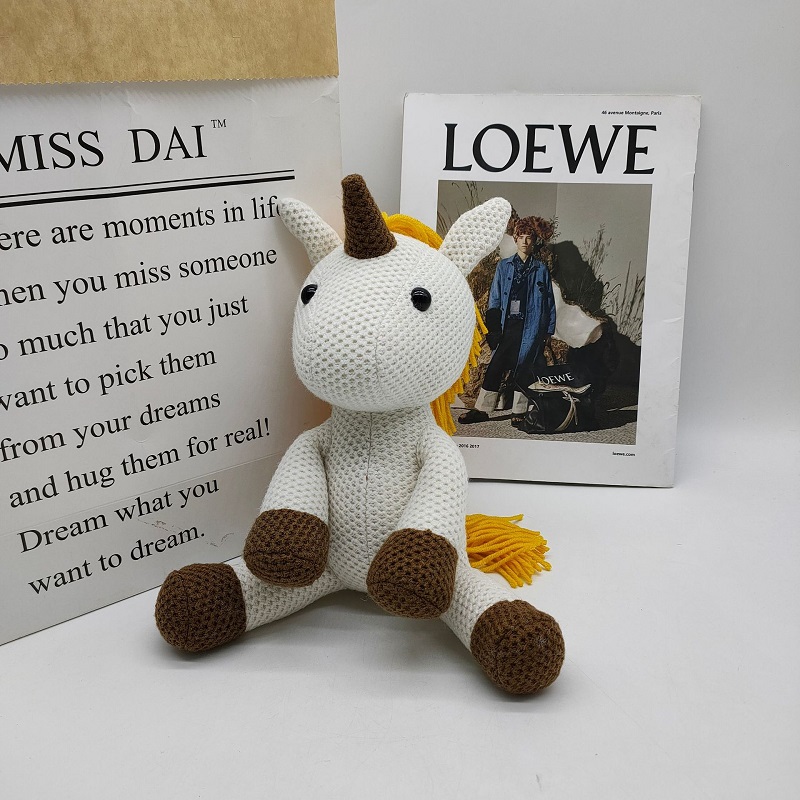 Knitted White Horse plush toy