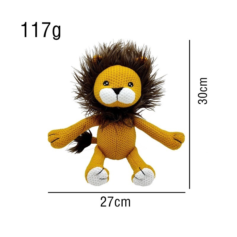 Knitted lion plush toy