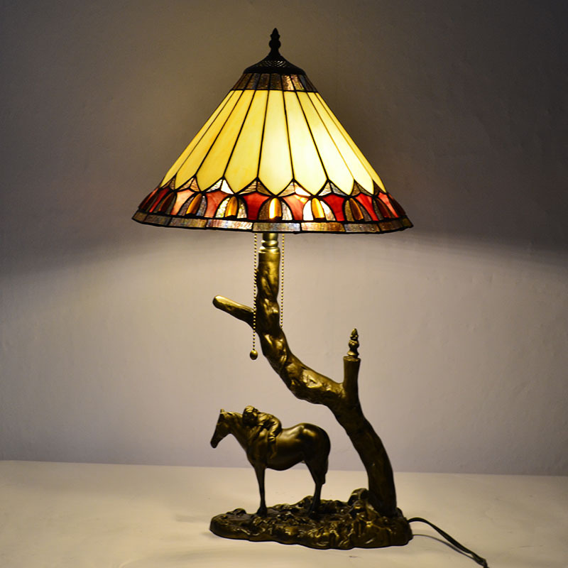 Vintage Tiffany Glass Desk Lamp