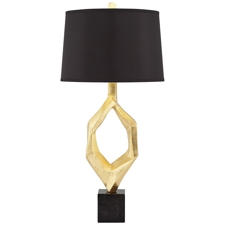 Gold Leaf Marble Table Lamp