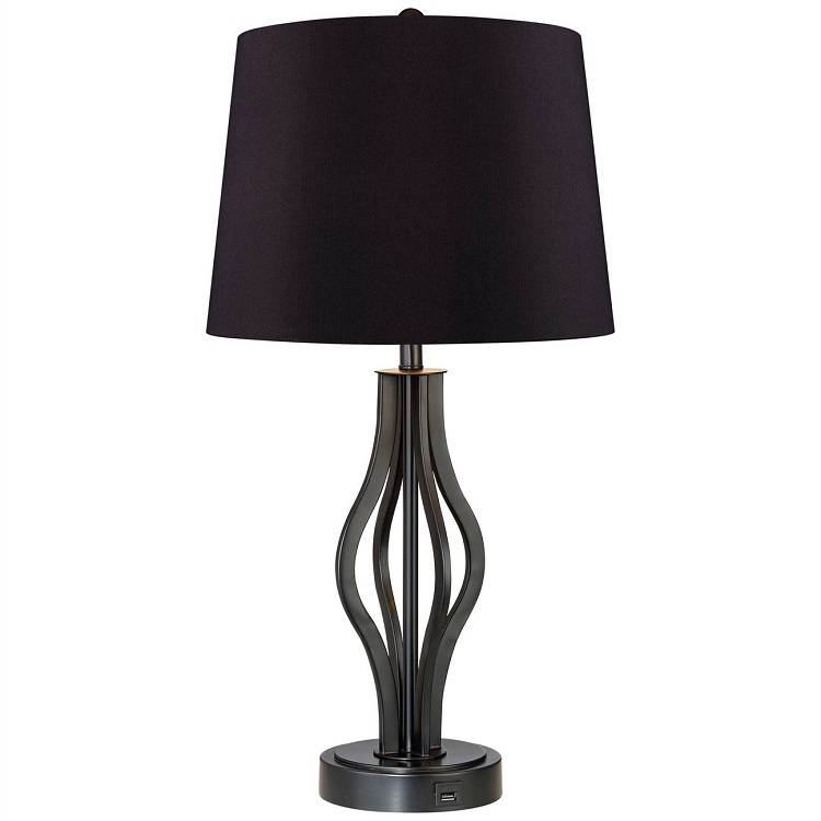 Rustic Metal USB Table Lamp