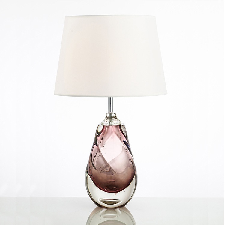 Pink Art Glass Table Lamp