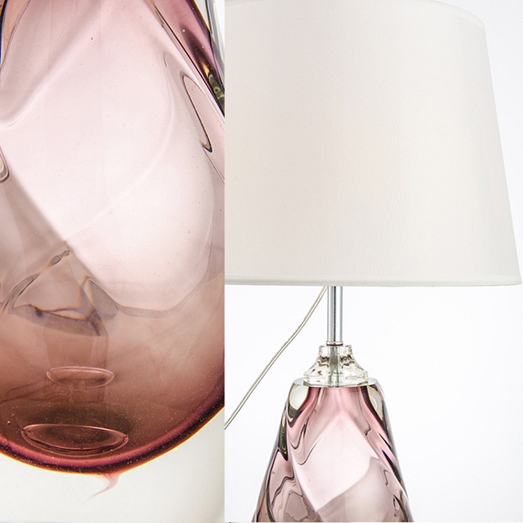Pink Art Glass Table Lamp