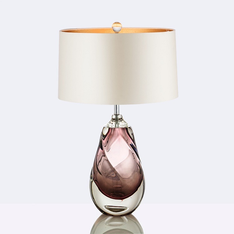 Pink Art Glass Table Lamp