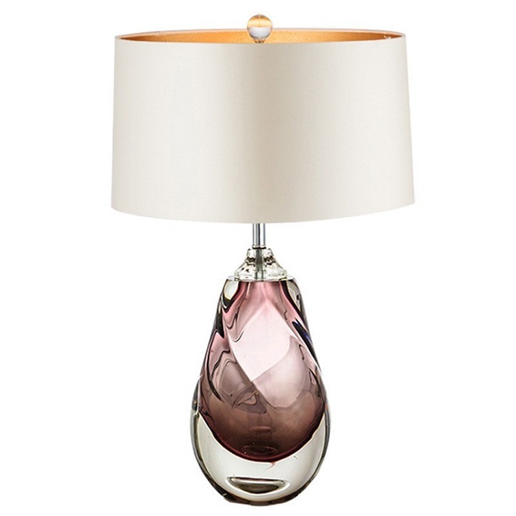 Pink Art Glass Table Lamp