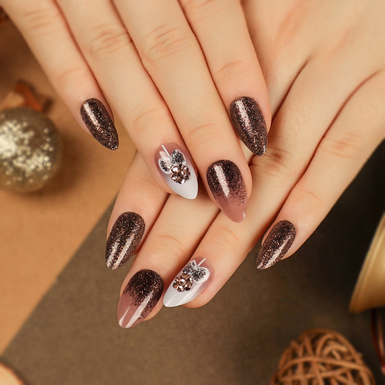 Oval Short Gradient Fake Nails