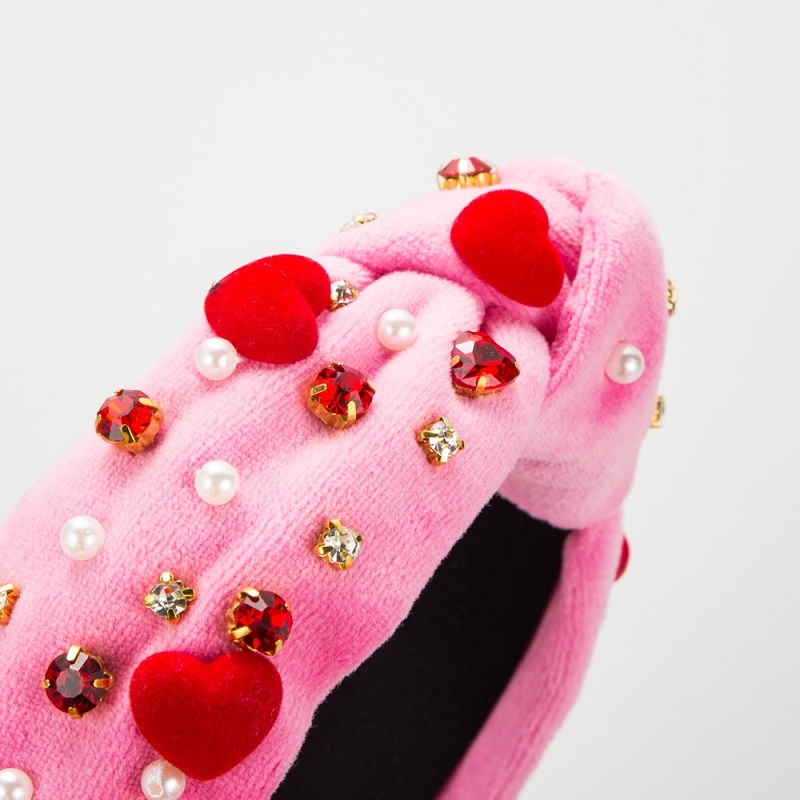 Pink Rhinestone Pearl Headband