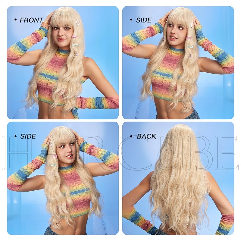 Light Yellow Long Curly Wig