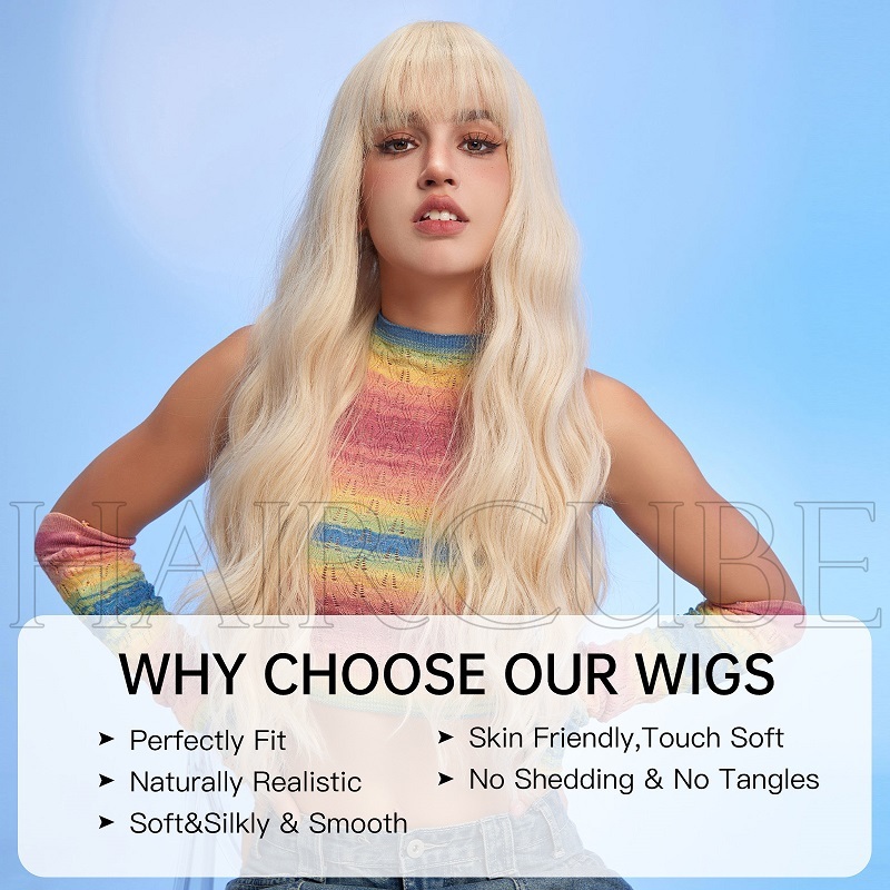 Light Yellow Long Curly Wig