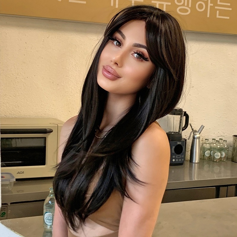Black Long Straight Synthetic Wig
