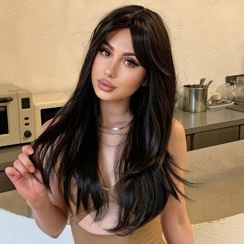 Black Long Straight Synthetic Wig