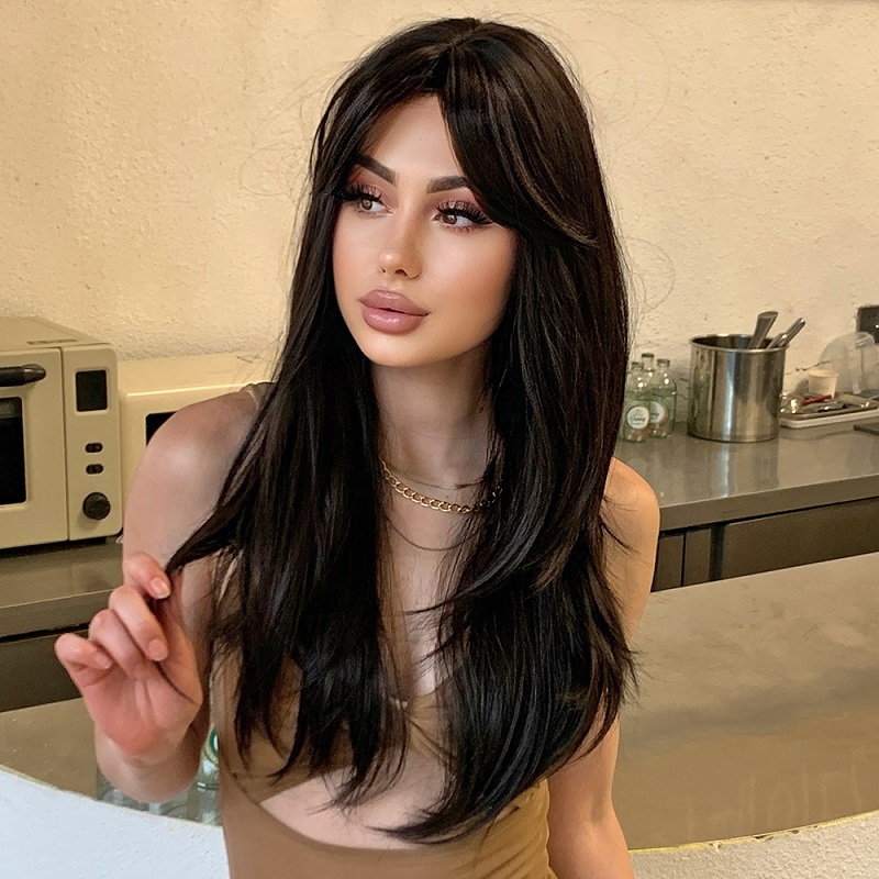 Black Long Straight Synthetic Wig