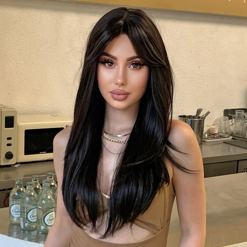 Black Long Straight Synthetic Wig