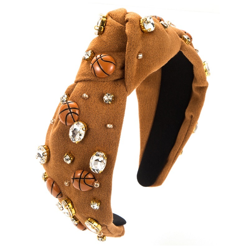 Basketball Rhinestone Plush Headband