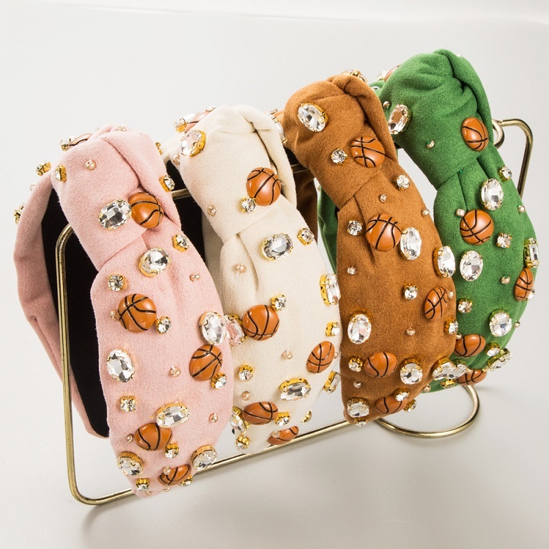 Basketball Rhinestone Plush Headband