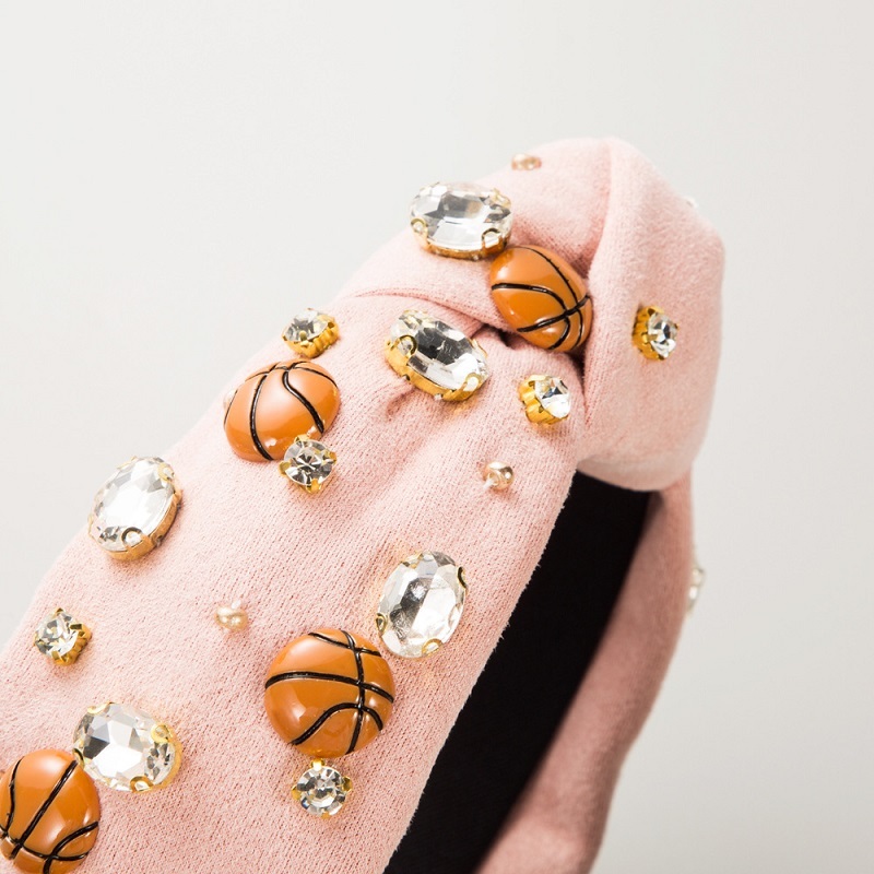 Basketball Rhinestone Plush Headband