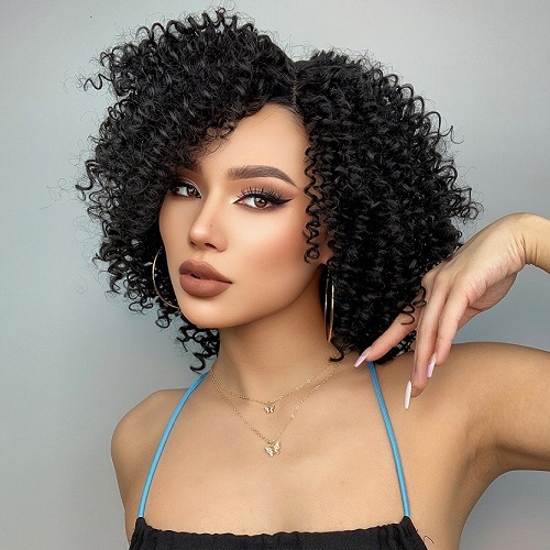 Black Afro Curly Lace Front Wig