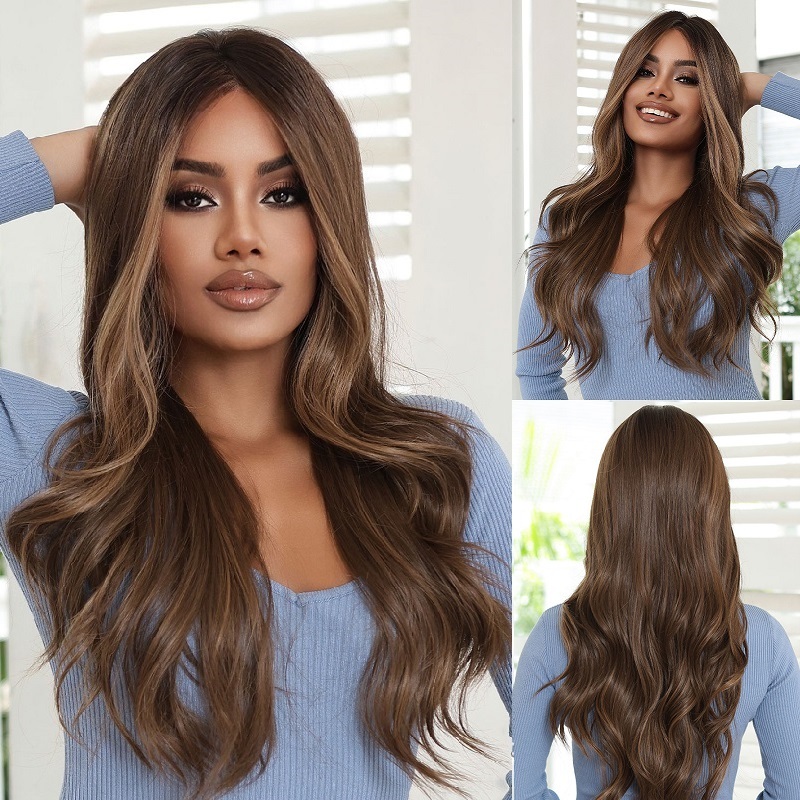 Brown Long Curly Lace Front Wig