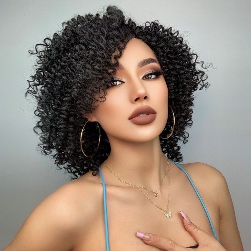 Black Afro Curly Lace Front Wig