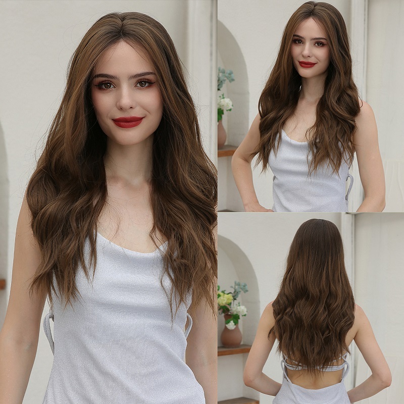 Brown Lace Front Long Curly Wig