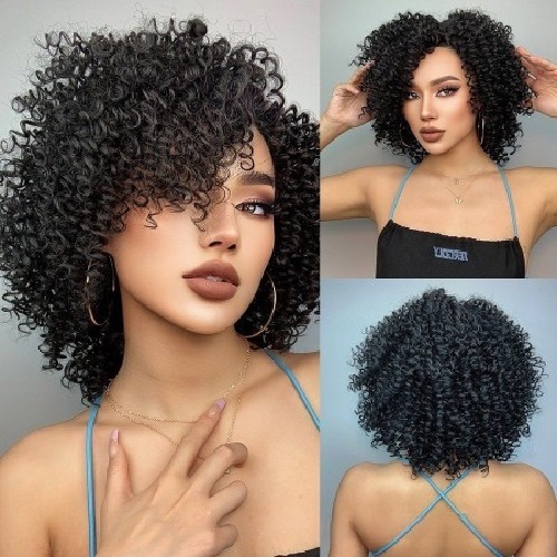 Black Afro Curly Lace Front Wig