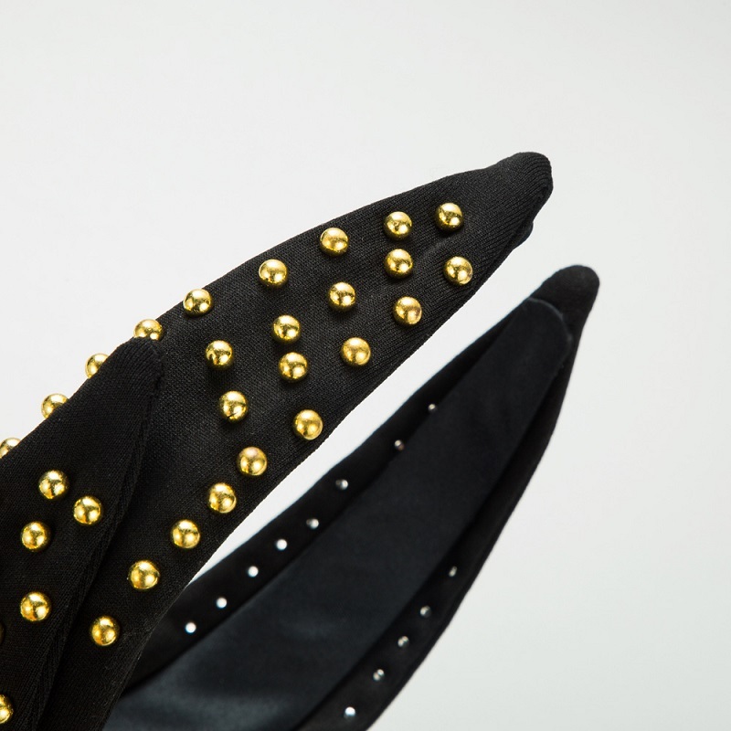 Golden Pearl Wide Knot Headband
