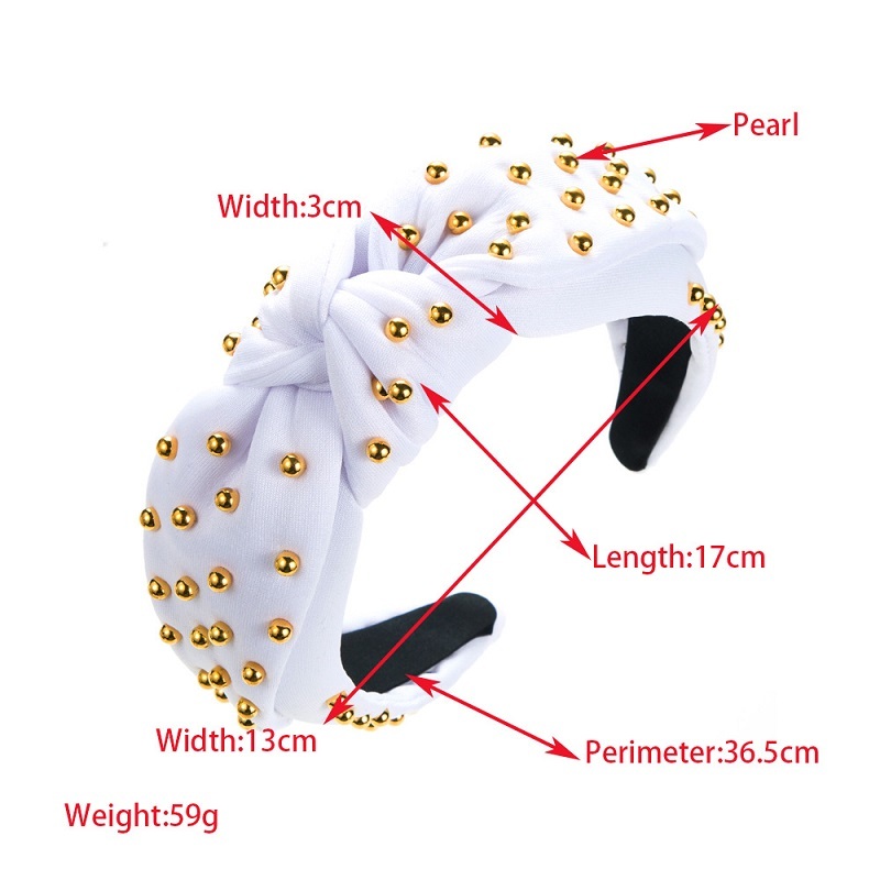 Golden Pearl Wide Knot Headband