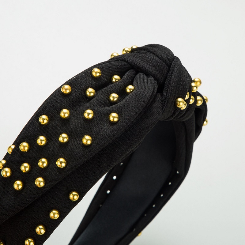 Golden Pearl Wide Knot Headband