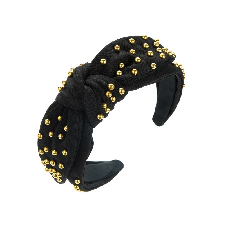 Golden Pearl Wide Knot Headband