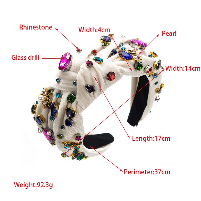 Wide Rhinestone Pearl Headband