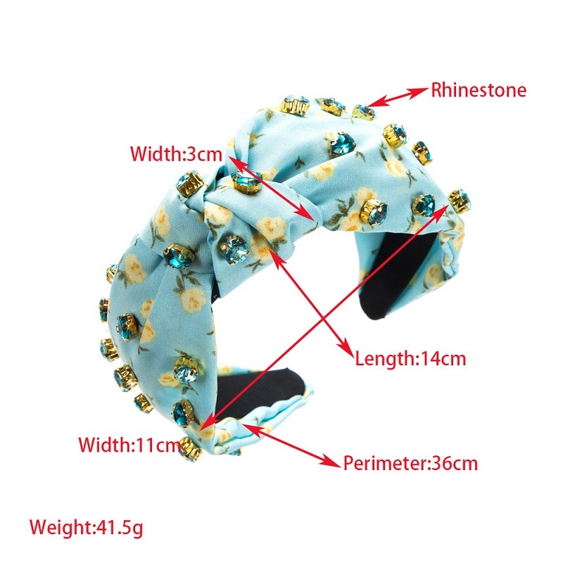 Floral Print Rhinestone Headband
