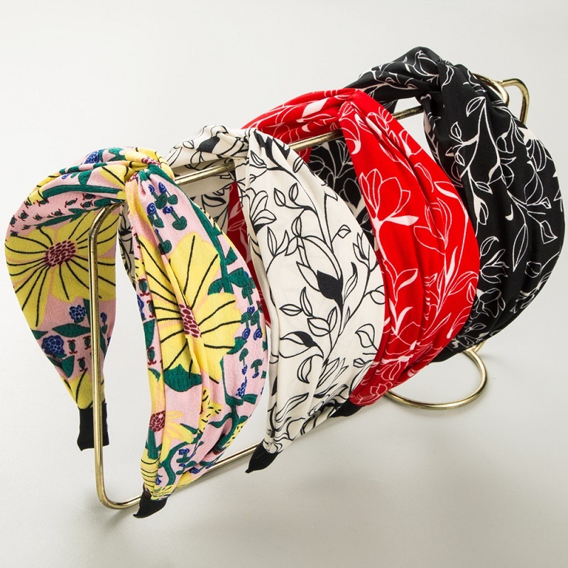 Boho Print Fabric Cross Headband