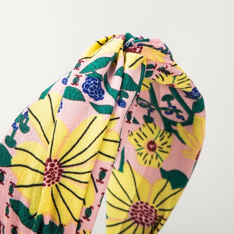 Boho Print Fabric Cross Headband