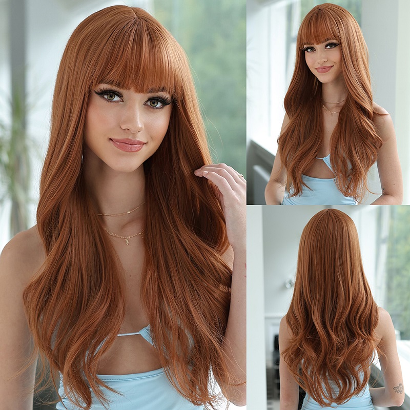 Brown Blonde Wig With Bangs 2684