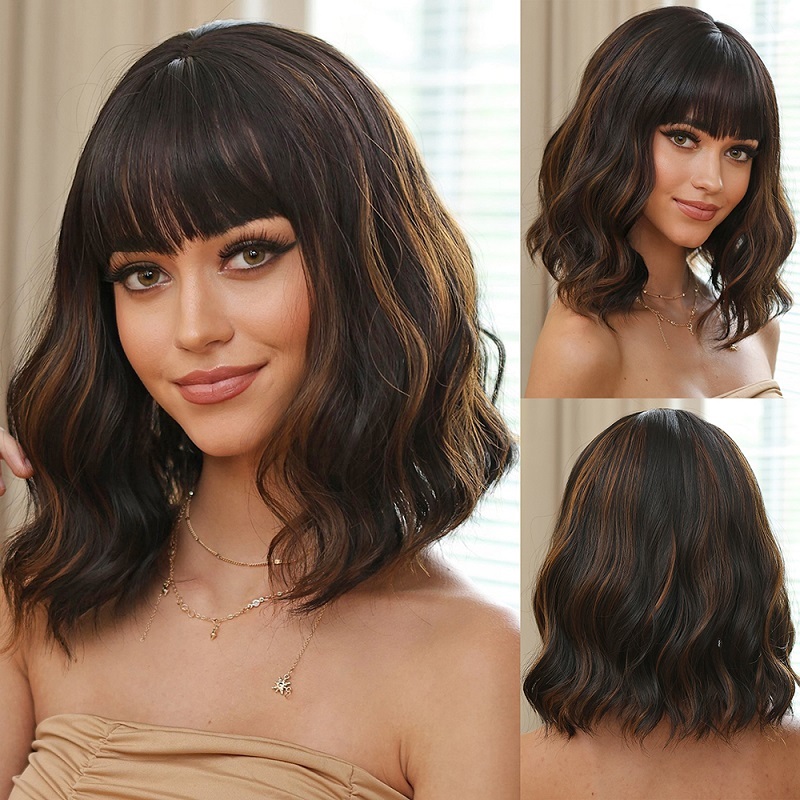 12inch Brown Short Curly Wig
