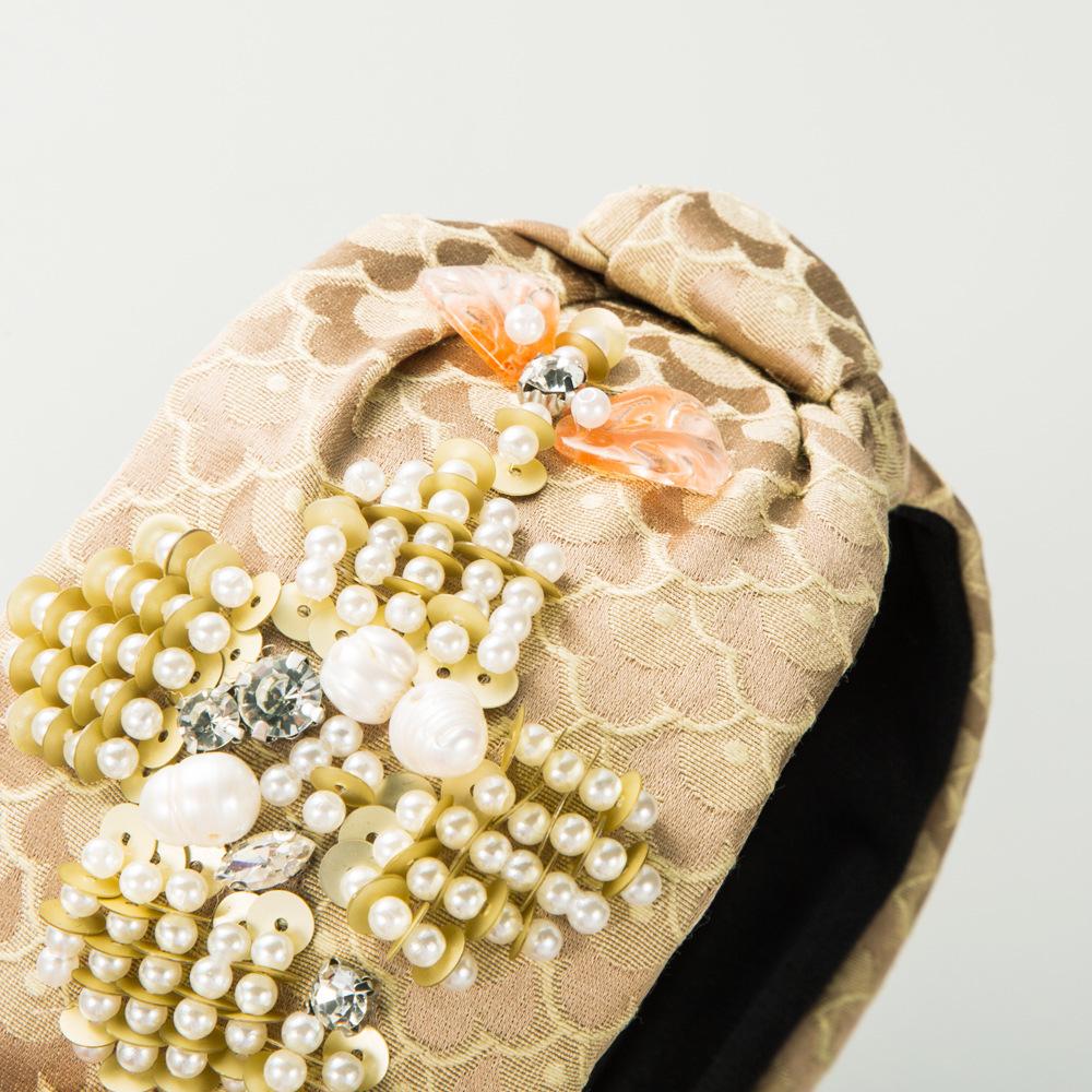 Wide Pearl Rhinestone Headband