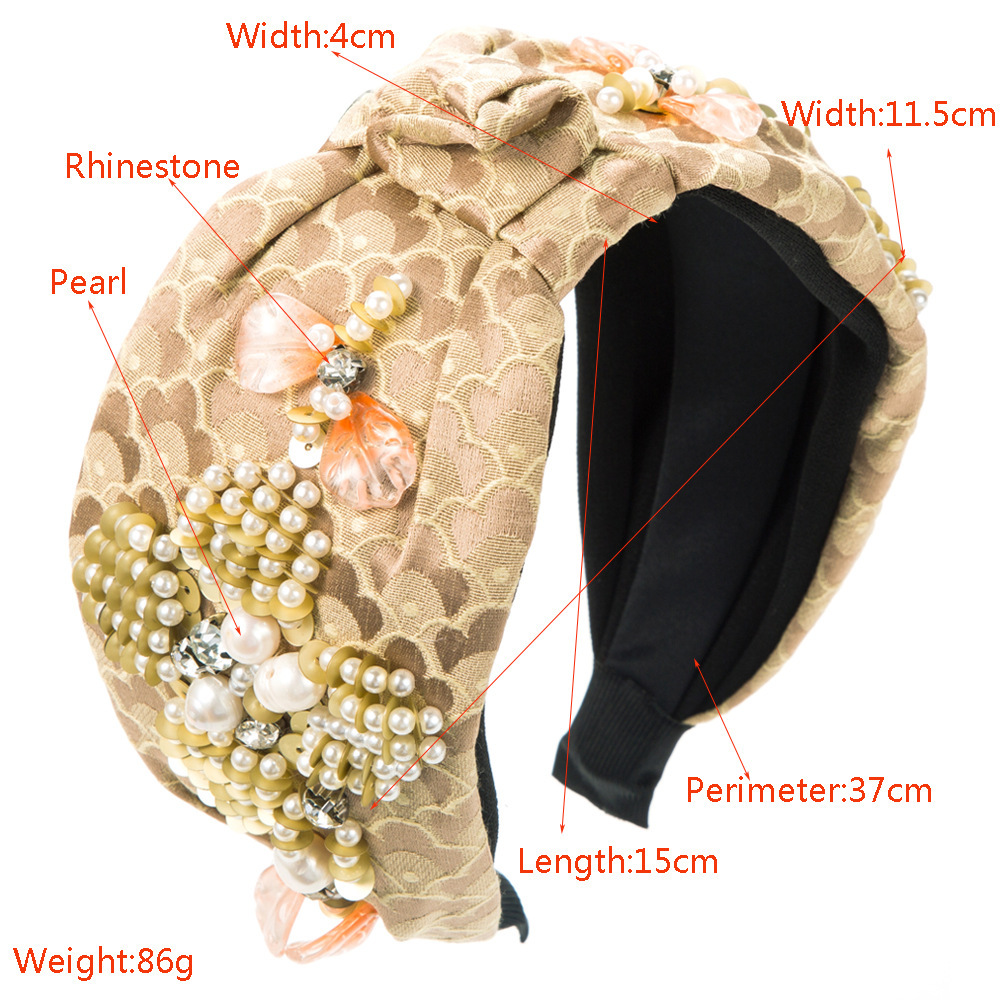 Wide Pearl Rhinestone Headband