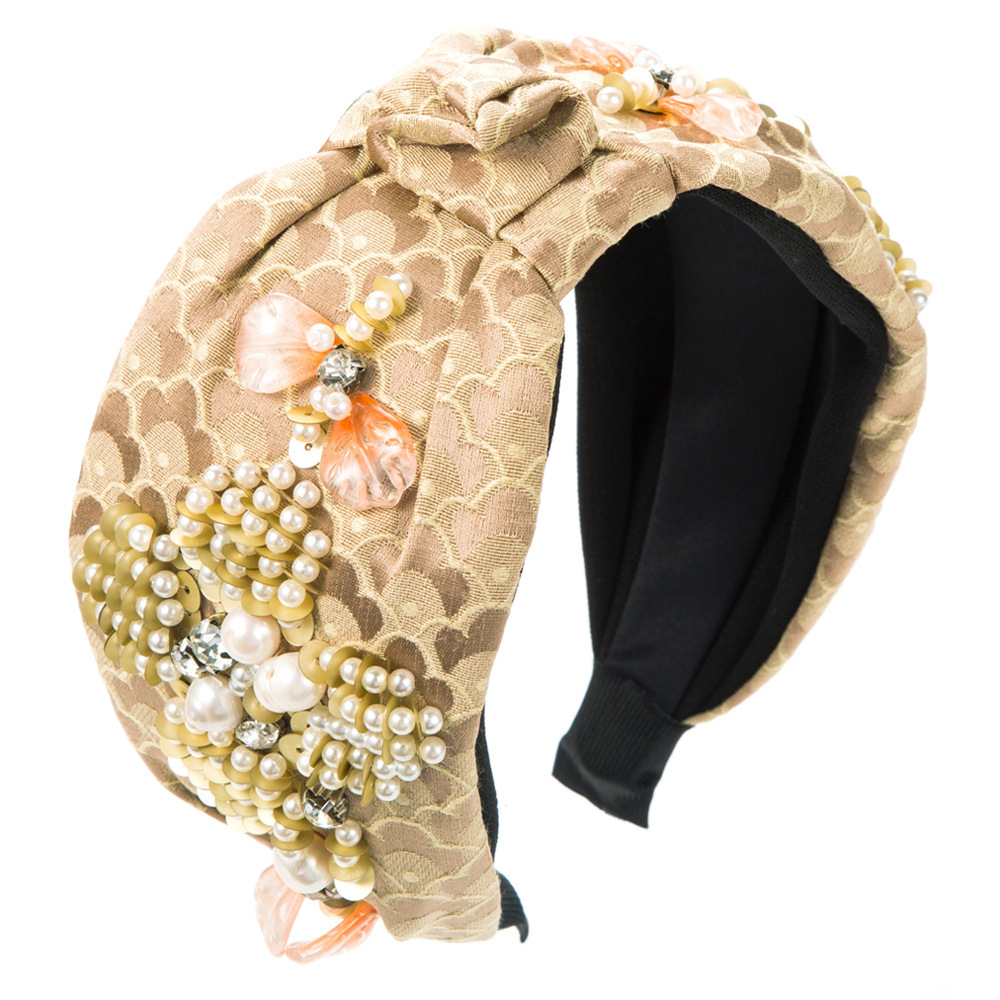 Wide Pearl Rhinestone Headband