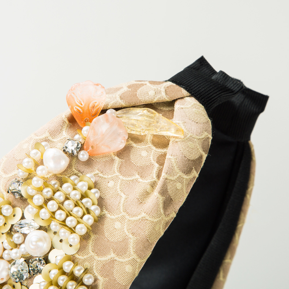 Wide Pearl Rhinestone Headband