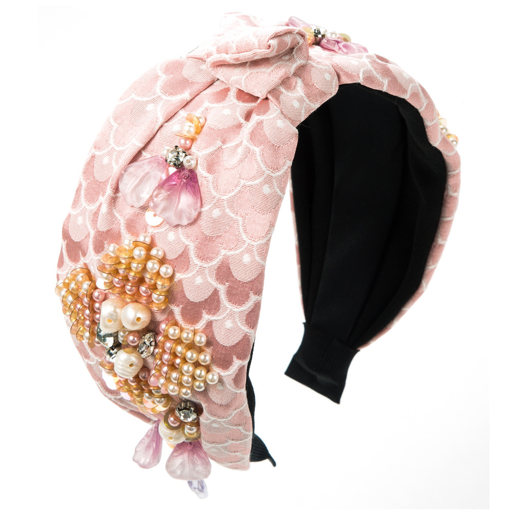 Wide Pearl Rhinestone Headband