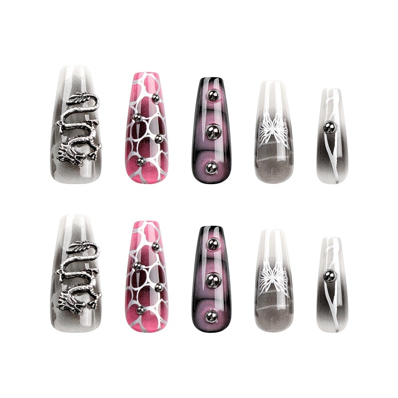 Butterfly Dragon Press on Nails