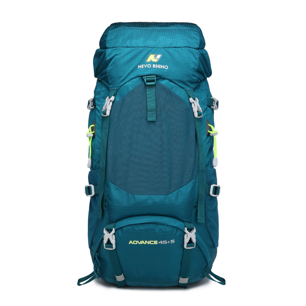 Huge volume Sports Explorer Backpack Full Internal Frame - Adjustable Backpacking Travel Gear - Water-Repellant Rainfly Cover, Sleeping Bag & 3-Liter Hydration Bladder Pack Storage - Graphite, 45+5L