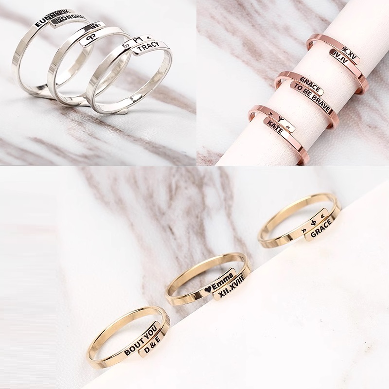 Personalized Engraved Open Ring