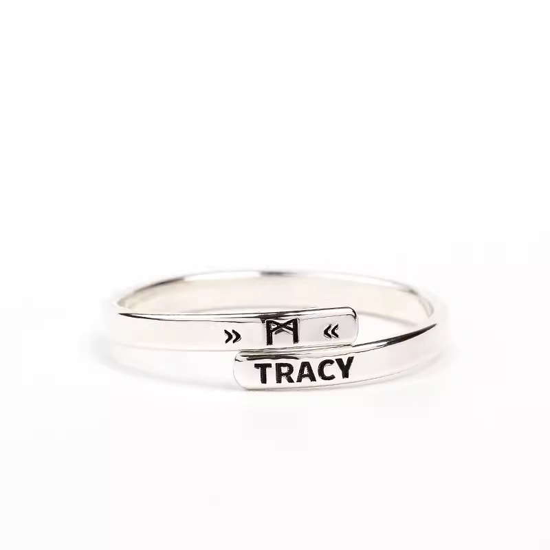 Personalized Engraved Open Ring