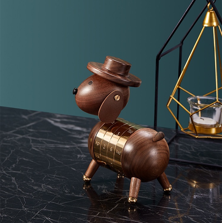 black walnut wood dog ornament