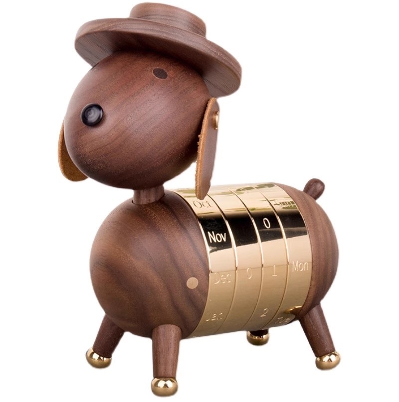 black walnut wood dog ornament