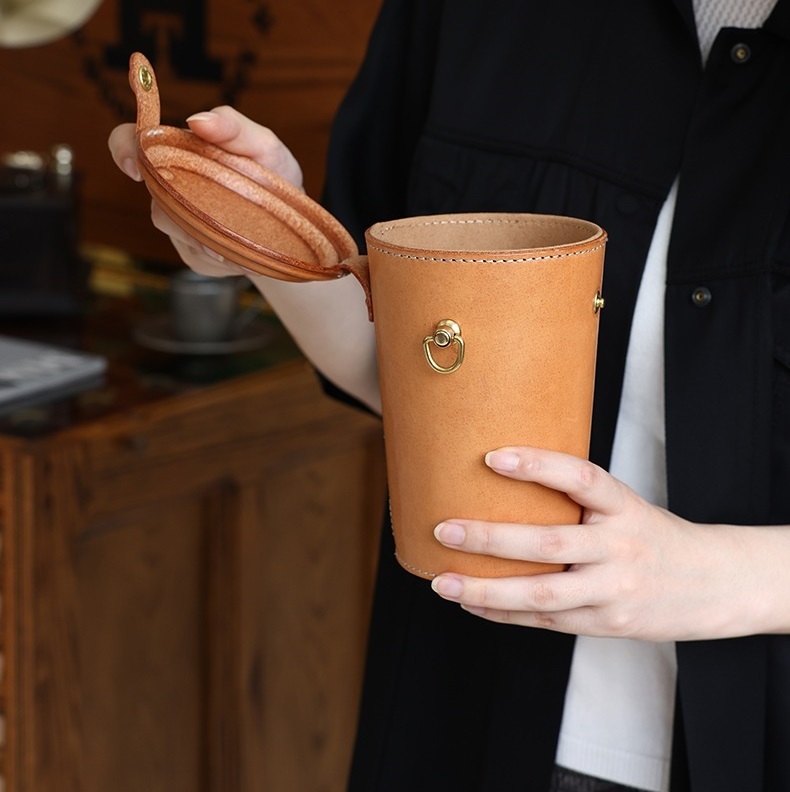 Leather Bottle Carrier Bag