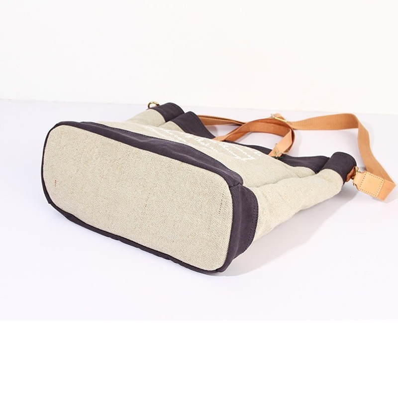 Printed leather canvas bag