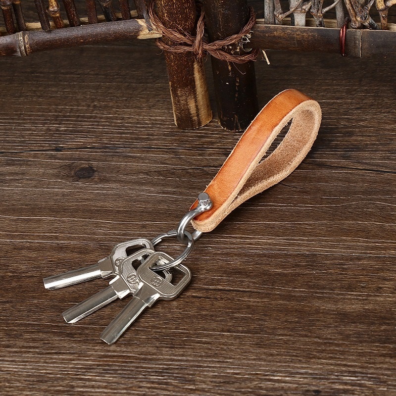 handmade leather keychain